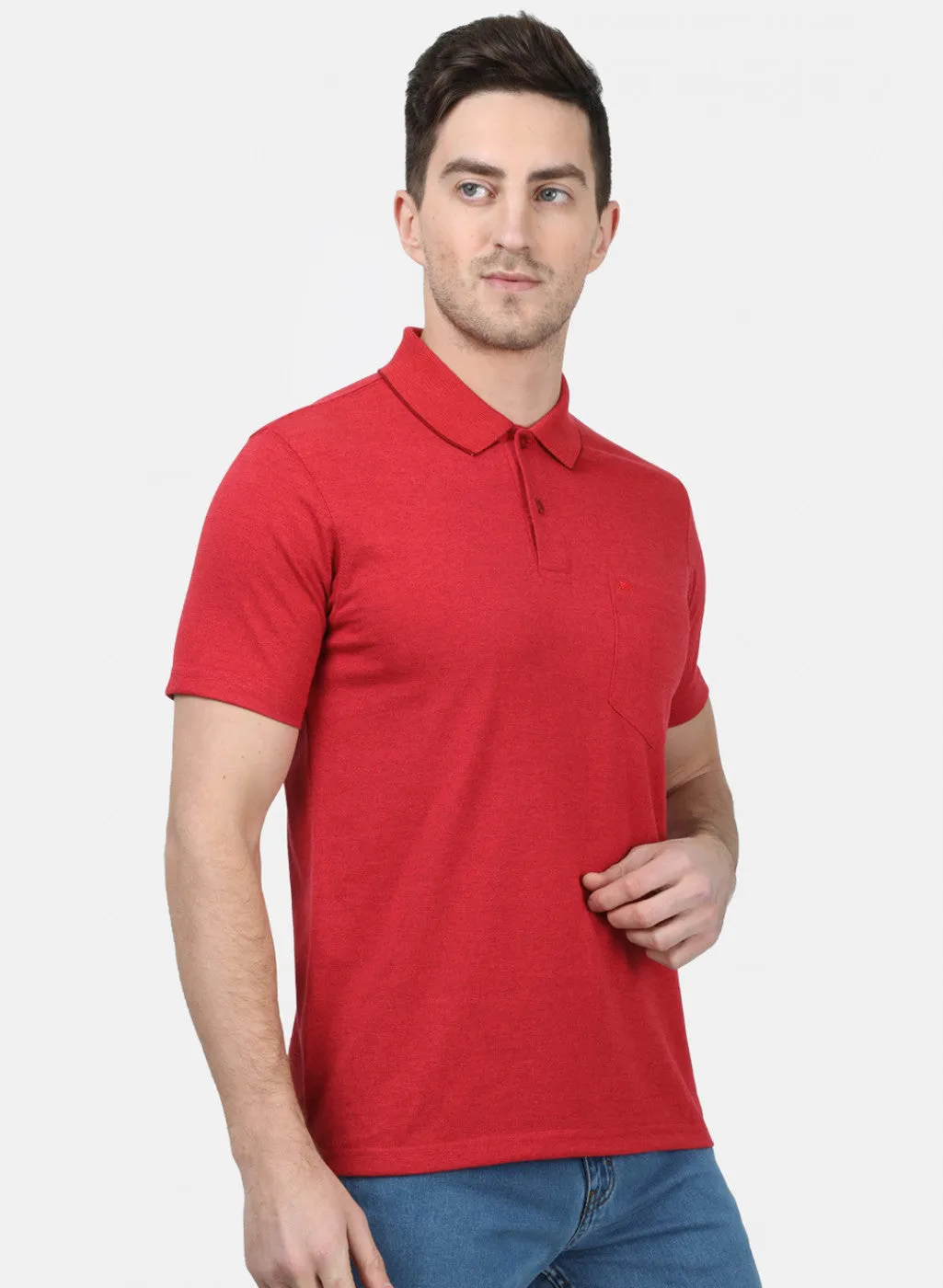 Mens Maroon Plain T-Shirts