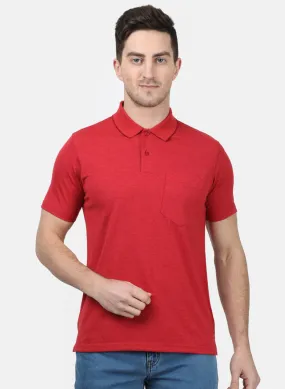 Mens Maroon Plain T-Shirts
