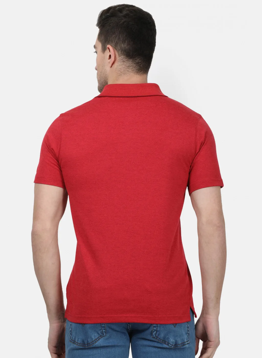 Mens Maroon Plain T-Shirts