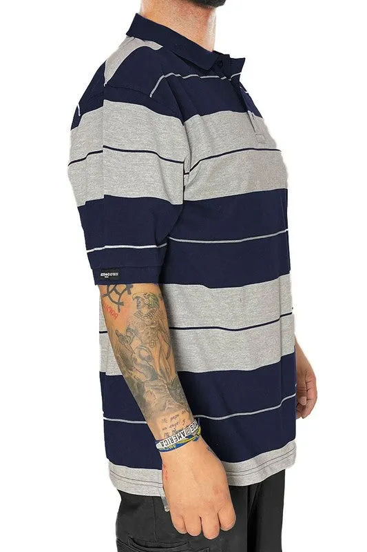 Mens Old School Striped Polo Shirts 7 Colors