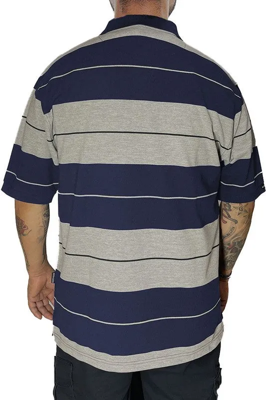 Mens Old School Striped Polo Shirts 7 Colors