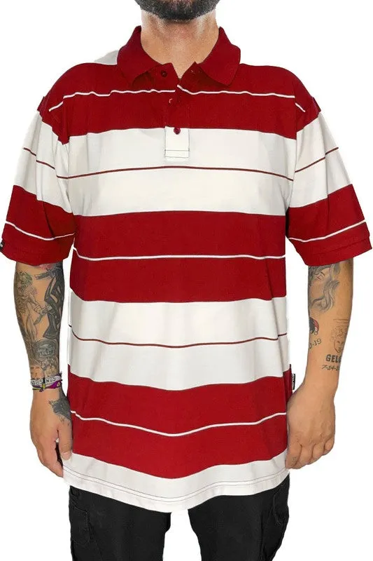 Mens Old School Striped Polo Shirts 7 Colors