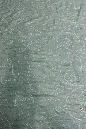Mint Green Embroidered Silk Linen MEMT-018-02