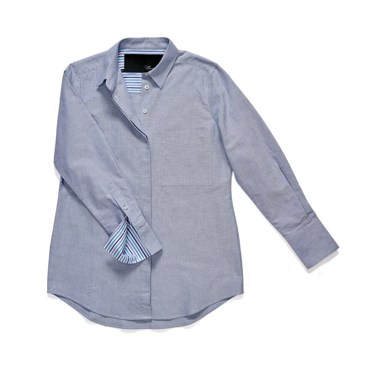 Modified Boyfriend Shirt- Cadet Blue
