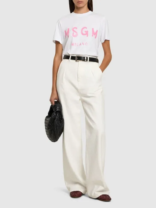 MSGM   Cotton jersey logo t-shirt 