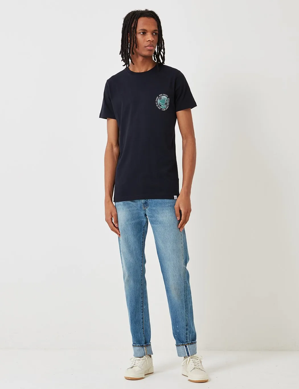 Norse Projects Niels Globe Logo T-Shirt - Dark Navy