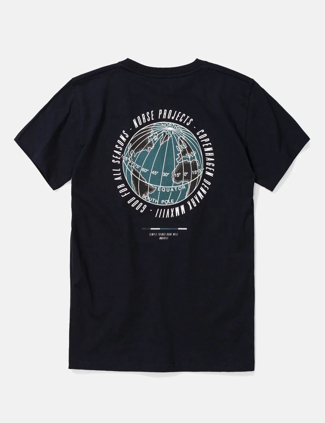 Norse Projects Niels Globe Logo T-Shirt - Dark Navy
