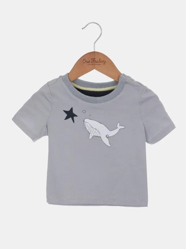 One Friday Grey Shark Fish T-shirt