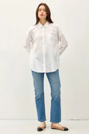 Oversized Basic Cotton Shirt - White