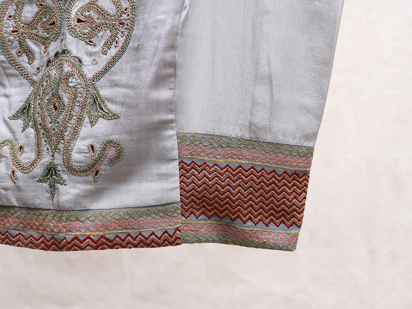 Pewter Grey, Hand Embroidery blouse