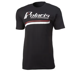 Polaris  Black Heritage T-Shirt Short Sleeve Graphic Retro Logo Snowmobile