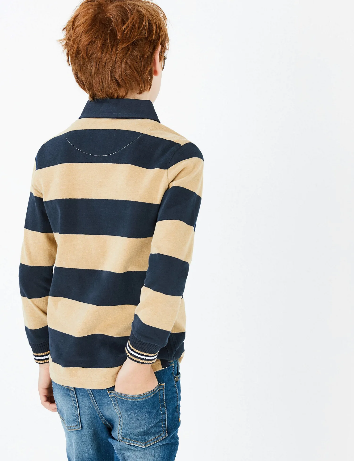 Pure Cotton Striped Rugby Top