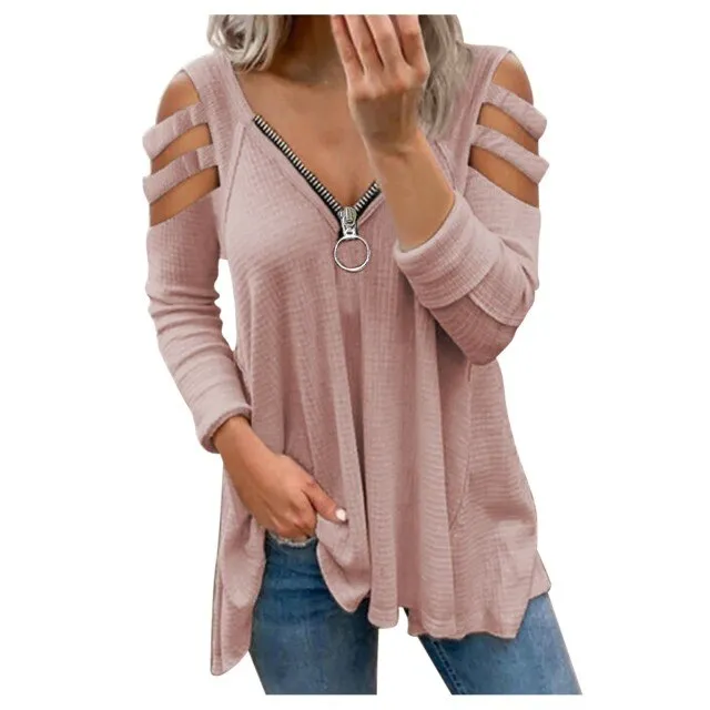 "Phoebe" V Neck Long Sleeve Blouse