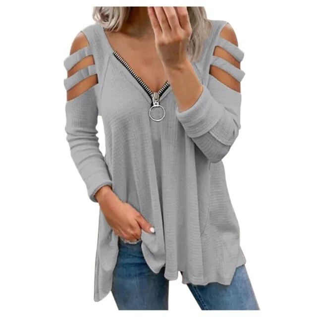 "Phoebe" V Neck Long Sleeve Blouse
