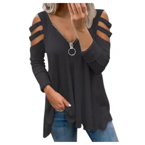 "Phoebe" V Neck Long Sleeve Blouse