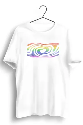 Rainbow Trance Graphic Printed White Tshirt