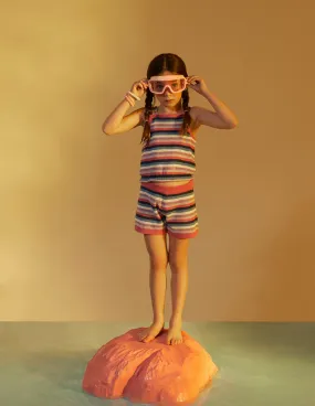 Striped Knit Shorts for Girls, Multicolour