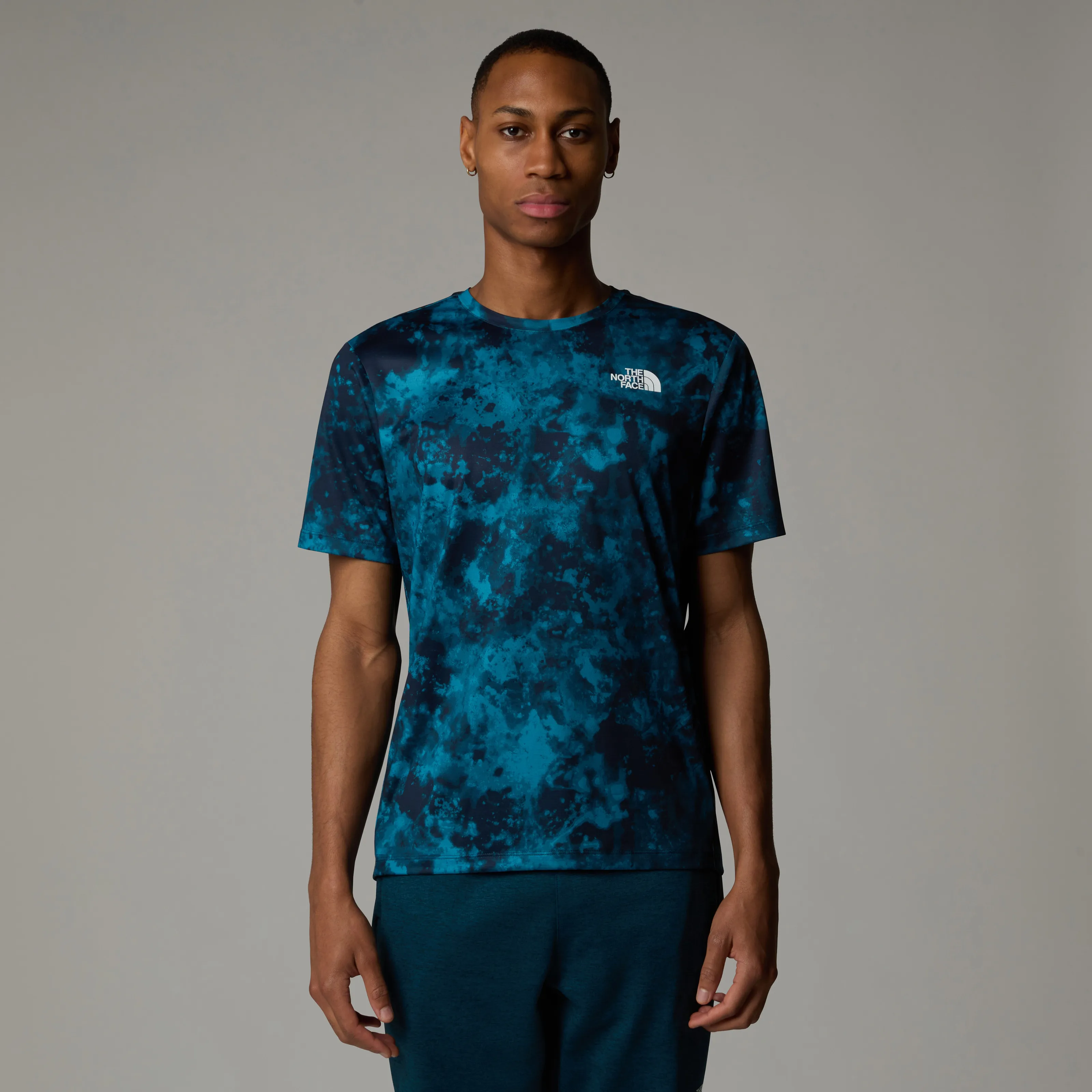 The North Face Men&#x27;s 24/7 Printed T-Shirt Midnight Petrol Micro Halfdome Print | Buy The North Face Men&#x27;s 24/7 Printed T-Shirt Midnight Petrol Micro Halfdome Print here | Outnorth