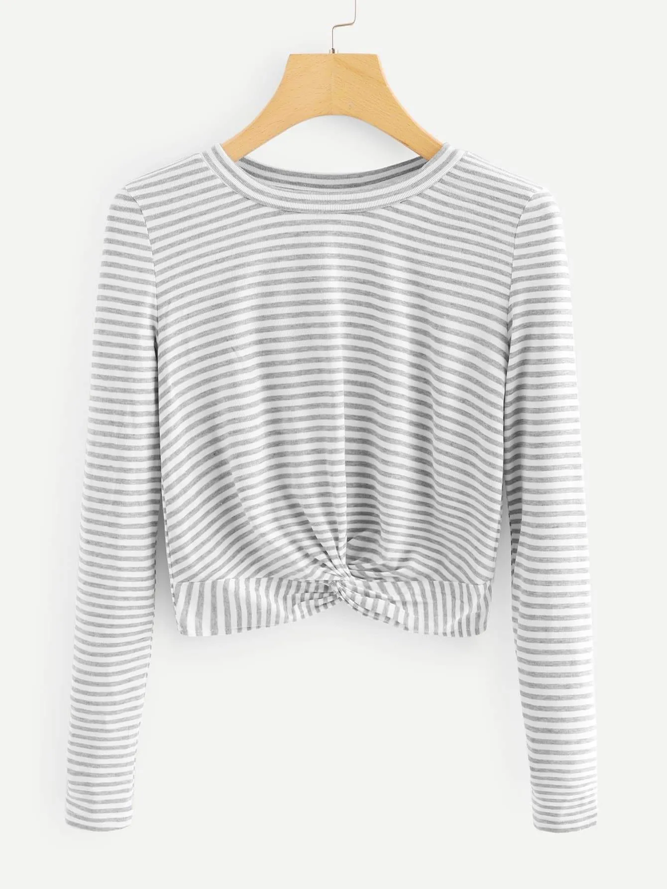 Twist Hem Striped Tee