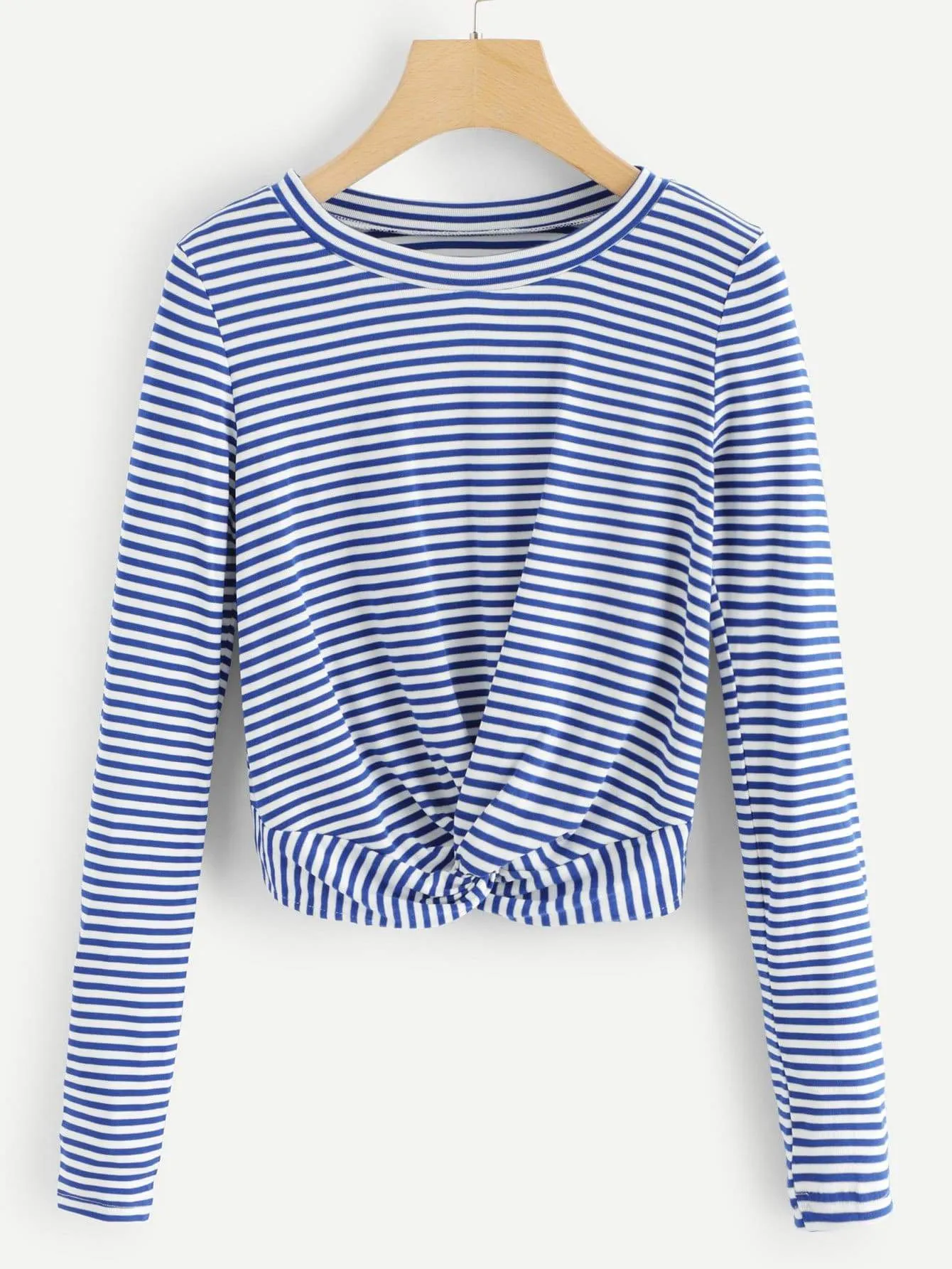 Twist Hem Striped Tee