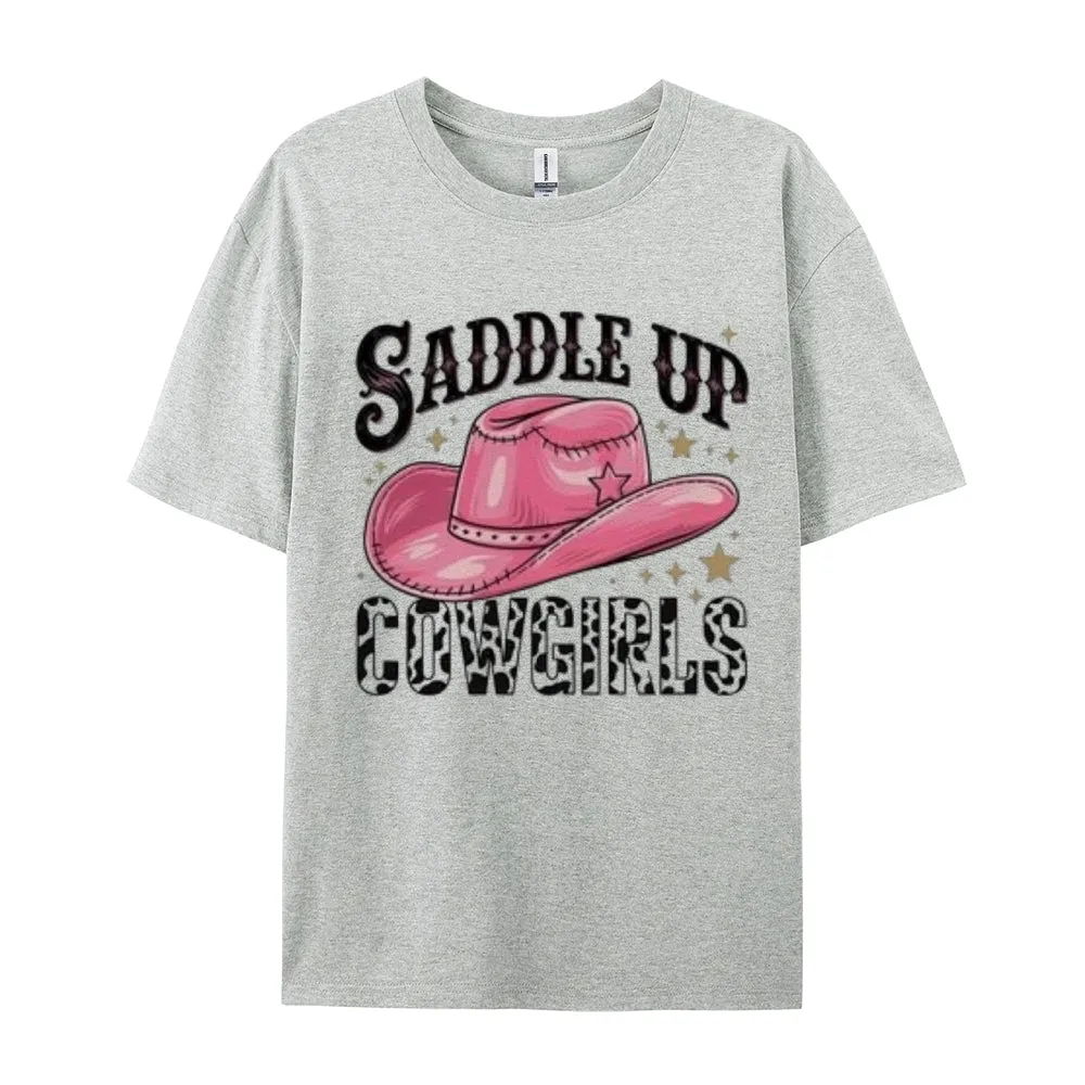 Women  Saddle Up Cowgirls Print Graphic T-shirt