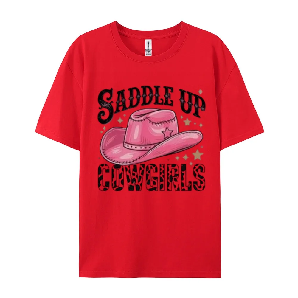 Women  Saddle Up Cowgirls Print Graphic T-shirt