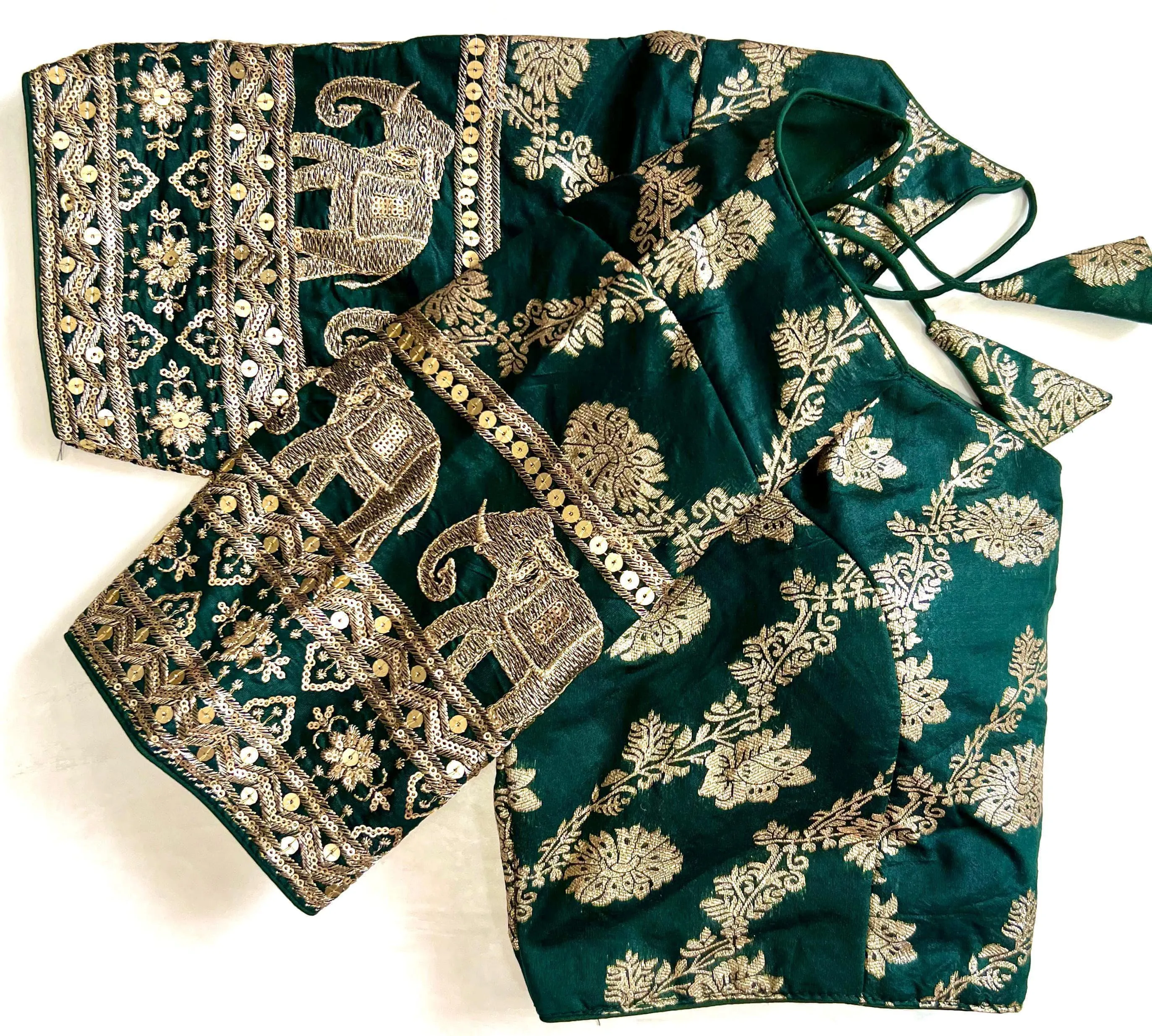 Women's Designer Party Wear Embroidery Sequence n Zari Work Golden Blouse