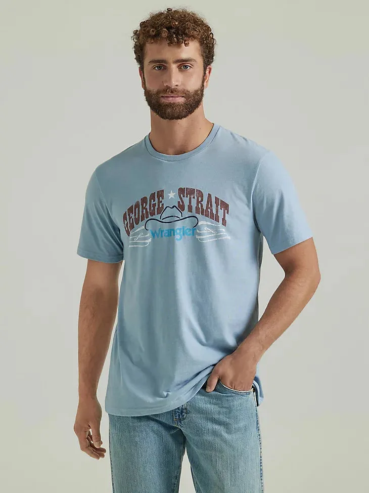 Wrangler Men's George Strait Logo T-Shirt in Ashley Blue Heather
